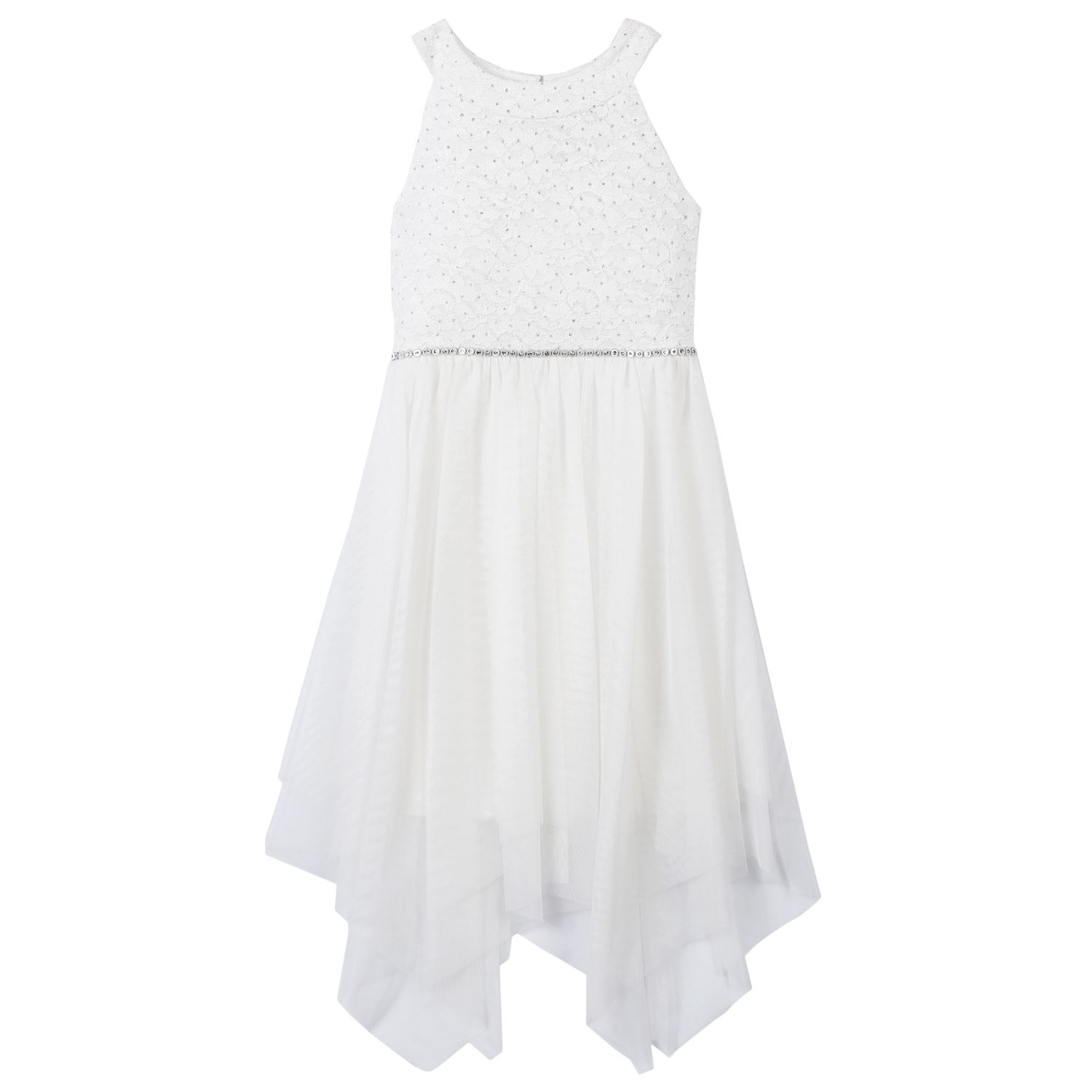 Mesh Handkerchief Hem Dress